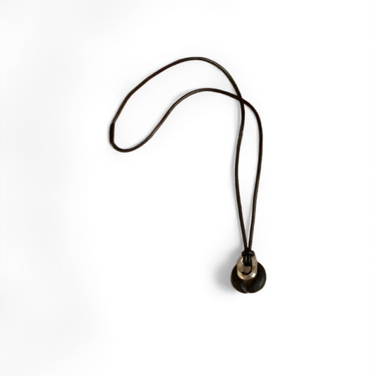 Wood Circle Pendant Necklace - Crystalory
