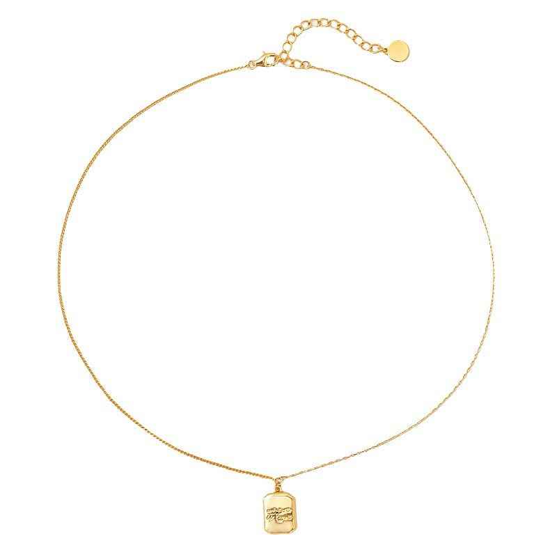 Square Tag Pendant Necklace - Crystalory