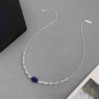 Lapis Lazuli Silver Necklace - Crystalory