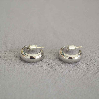 Mini Bean Hoop Earrings - Crystalory