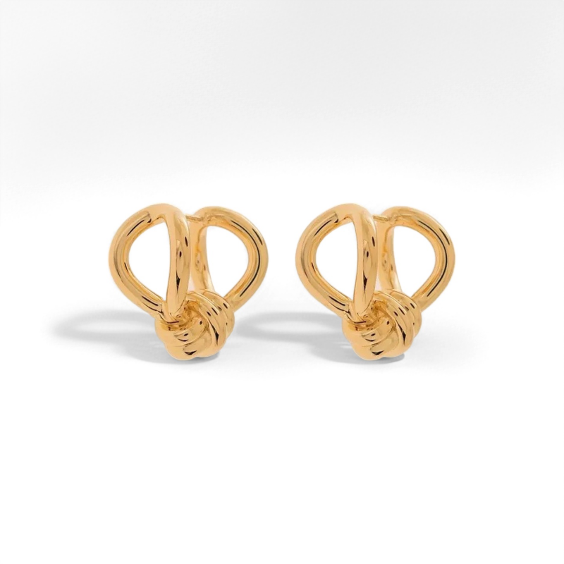 Gold Knot Earrings - Crystalory