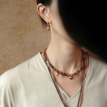 Hill Series Acorn Beaded Necklace - Crystalory