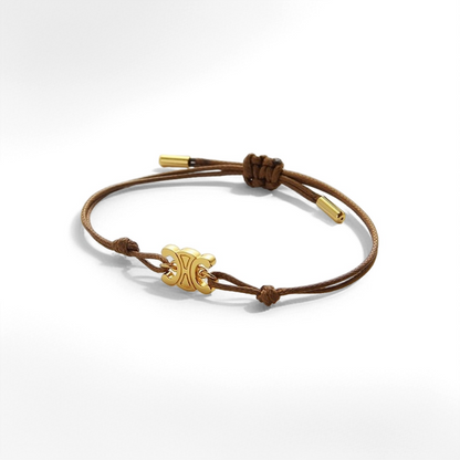 Gold Initial Cord Bracelet