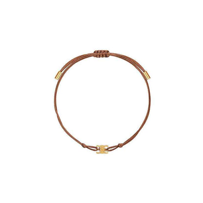 Gold Initial Cord Bracelet