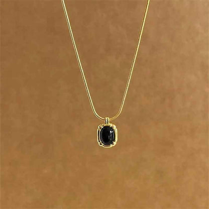 Black Onyx Pendant Necklace - Crystalory
