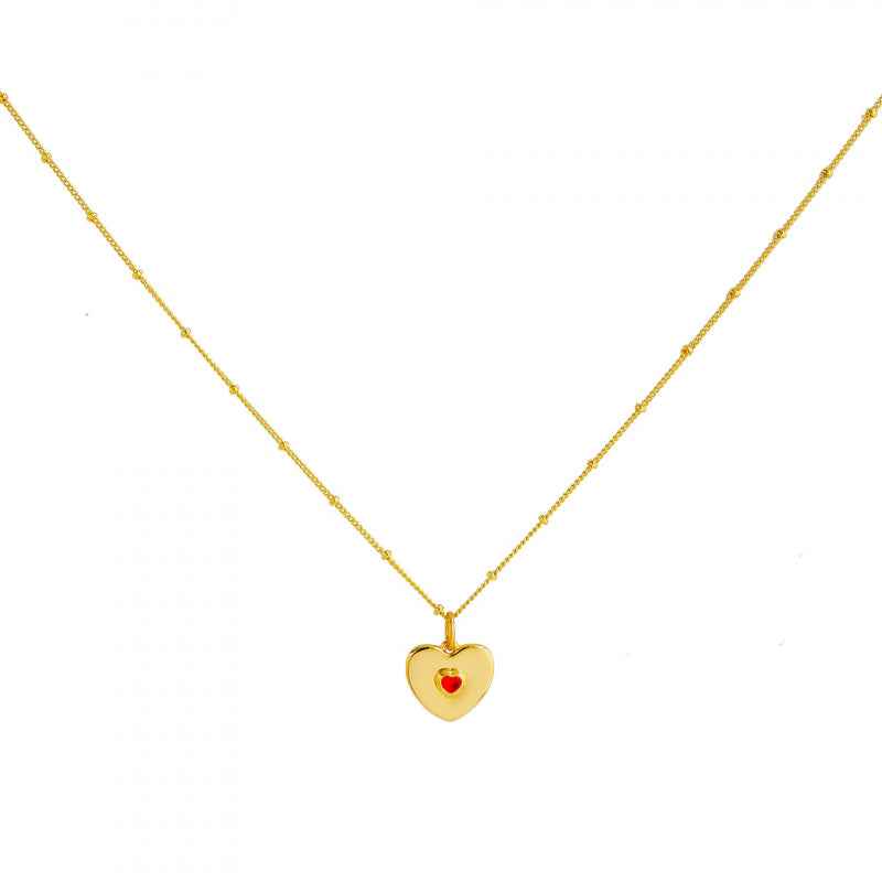 Heart Pendant Natural Stone Necklace Set - Crystalory