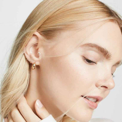 Mini Bean Hoop Earrings - Crystalory