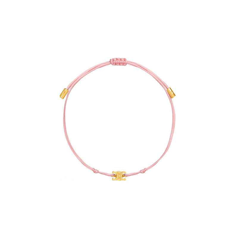 Gold Initial Cord Bracelet
