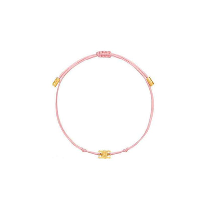 Gold Initial Cord Bracelet