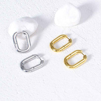 Minimalist U-Shaped Hoop Earrings - Crystalory