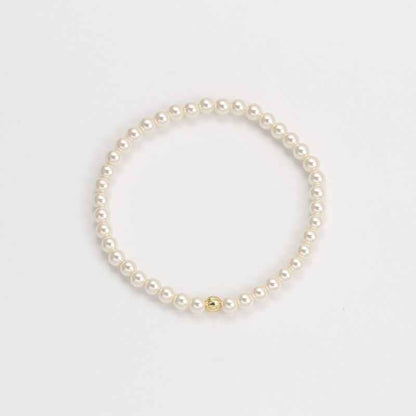 White Pearl Beaded Bracelet - Crystalory