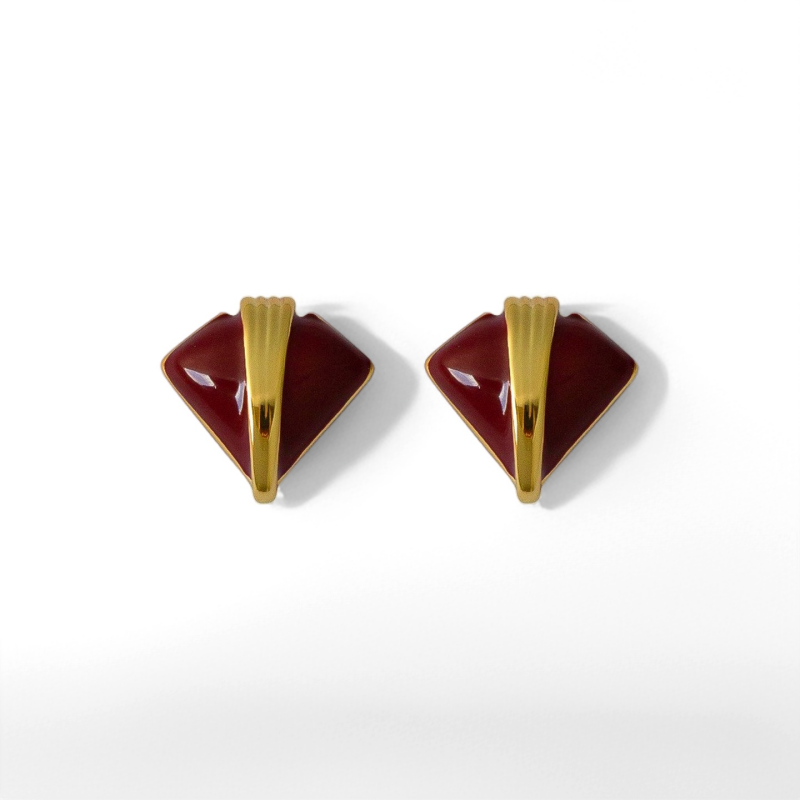 Triangle Stud Earrings - Crystalory