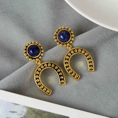 Lapis Lazuli Horseshoe Jewelry Set - Crystalory