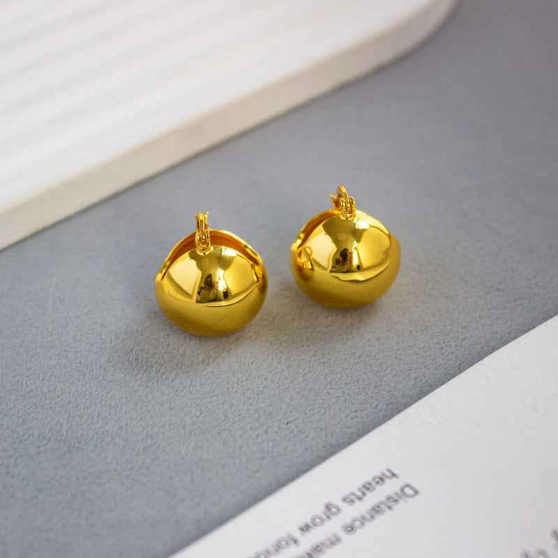 Gold Dome Stud Earrings - Crystalory