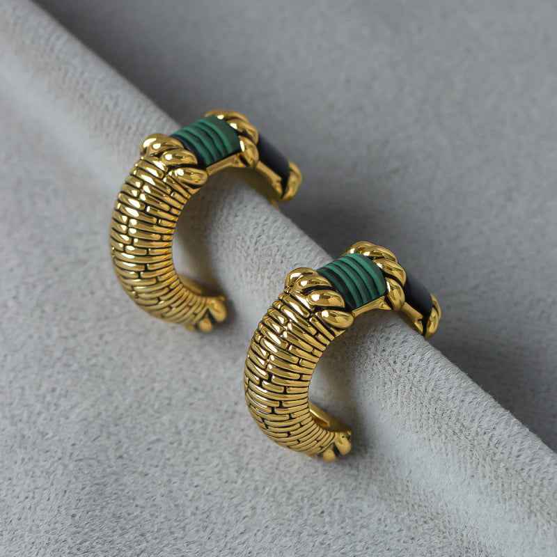 Emerald Hoop Earrings - Crystalory