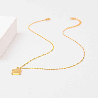 Square Tag Pendant Necklace - Crystalory