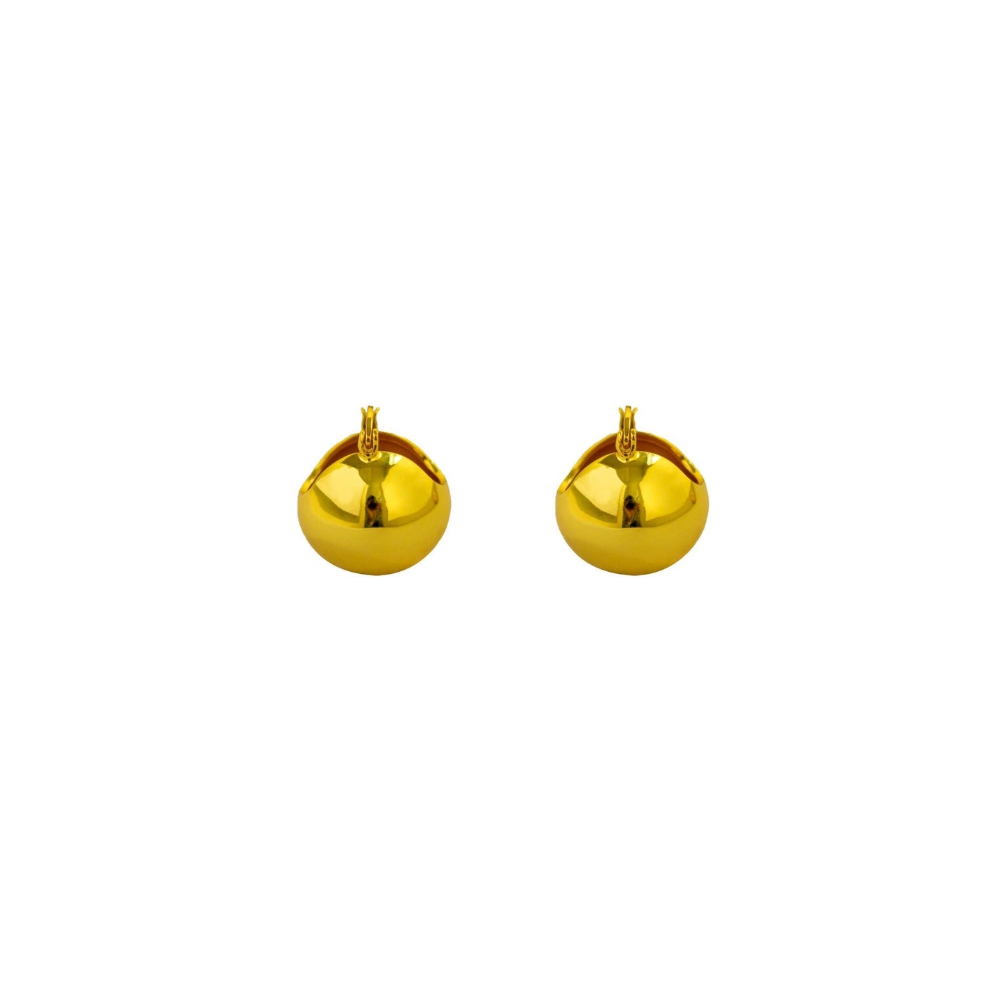 Gold Dome Stud Earrings - Crystalory