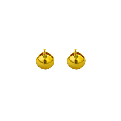 Gold Dome Stud Earrings - Crystalory
