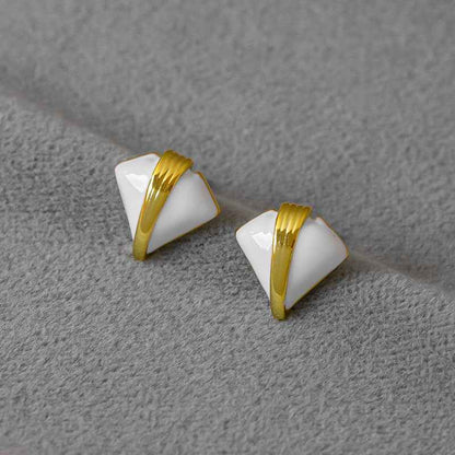 Triangle Stud Earrings - Crystalory