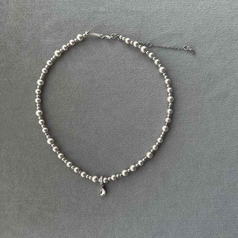 Gray Pearl Pendant Necklace - Crystalory