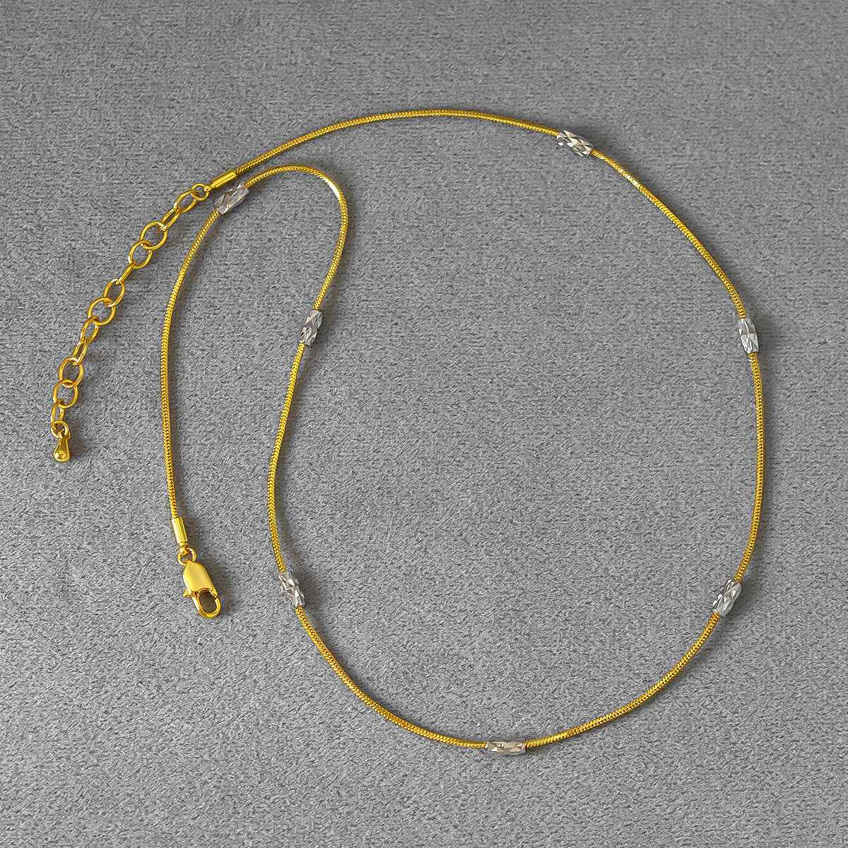 Engraved Tube Snake Chain Necklace - Crystalory