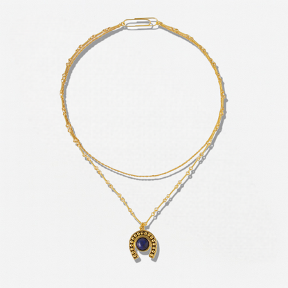 Lapis Lazuli Horseshoe Jewelry Set - Crystalory