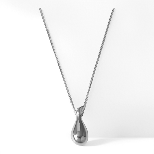 Silver Water Bottle Pendant Necklace - Crystalory