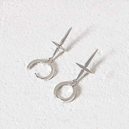 Minimalist Cross Hoop Earrings - Crystalory