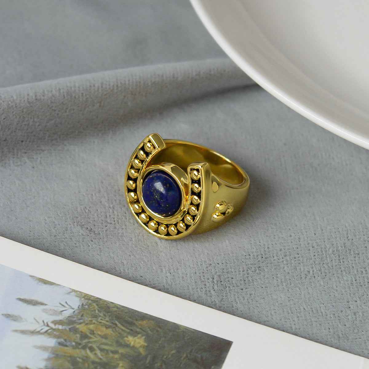 Lapis Lazuli Horseshoe Jewelry Set - Crystalory