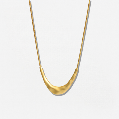U-Shaped Smiley Pendant Necklace - Crystalory