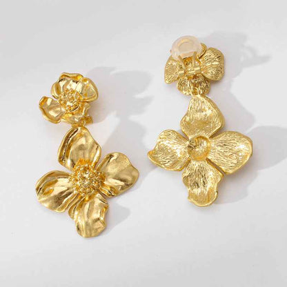 Vintage Floral Statement Earrings - Crystalory