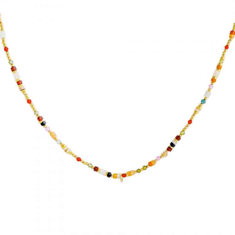 Heart Pendant Natural Stone Necklace Set - Crystalory