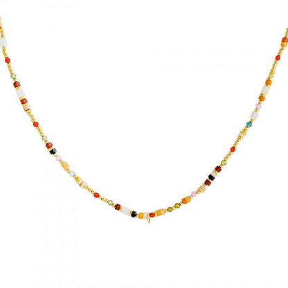 Heart Pendant Natural Stone Necklace Set - Crystalory