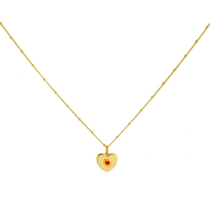 Heart Pendant Natural Stone Necklace Set