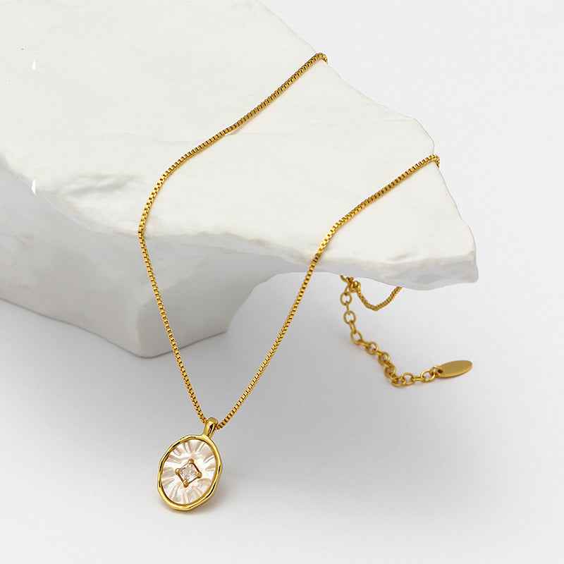 Korean Shell Pendant Necklace - Crystalory