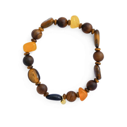 Sandalwood Beaded Bracelet Set - Crystalory