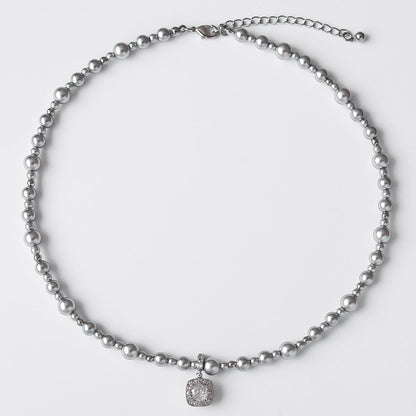 Gray Pearl Pendant Necklace - Crystalory