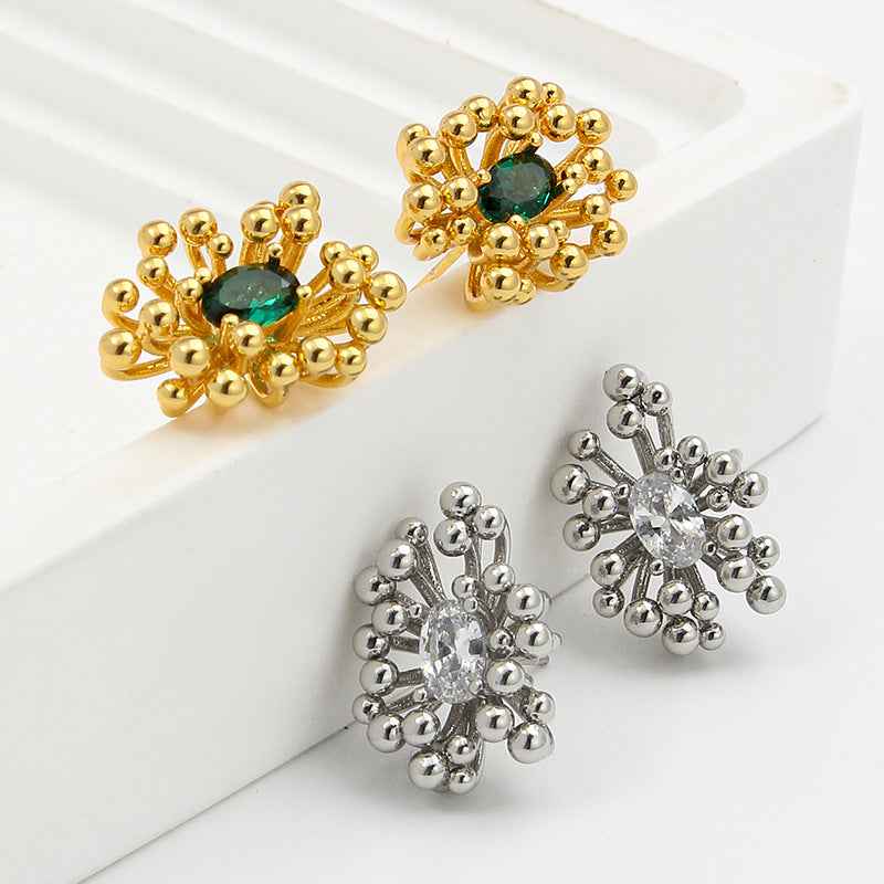 Elegant Mimosa Zircon Stud Earrings - Crystalory