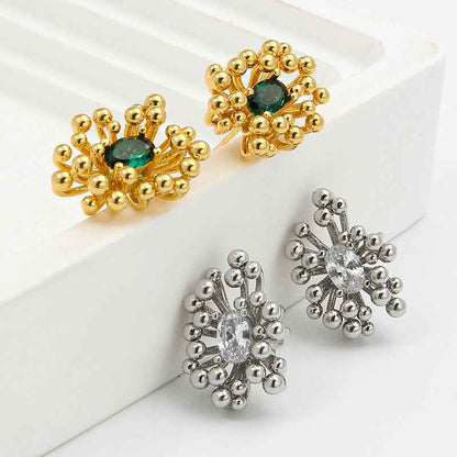 Elegant Mimosa Zircon Stud Earrings - Crystalory