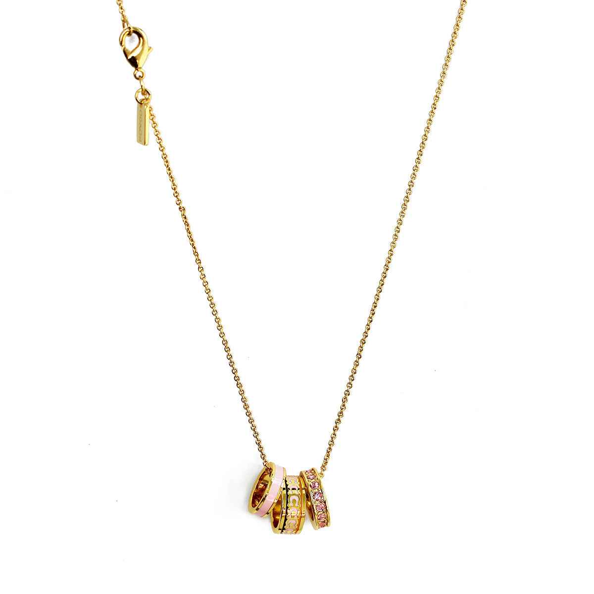 Tricolor Enamel Ring Necklace - Crystalory