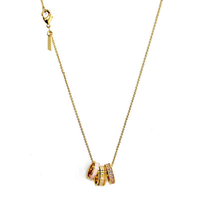 Tricolor Enamel Ring Necklace - Crystalory