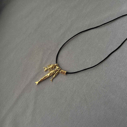 Gold Fish Pendant Necklace - Crystalory