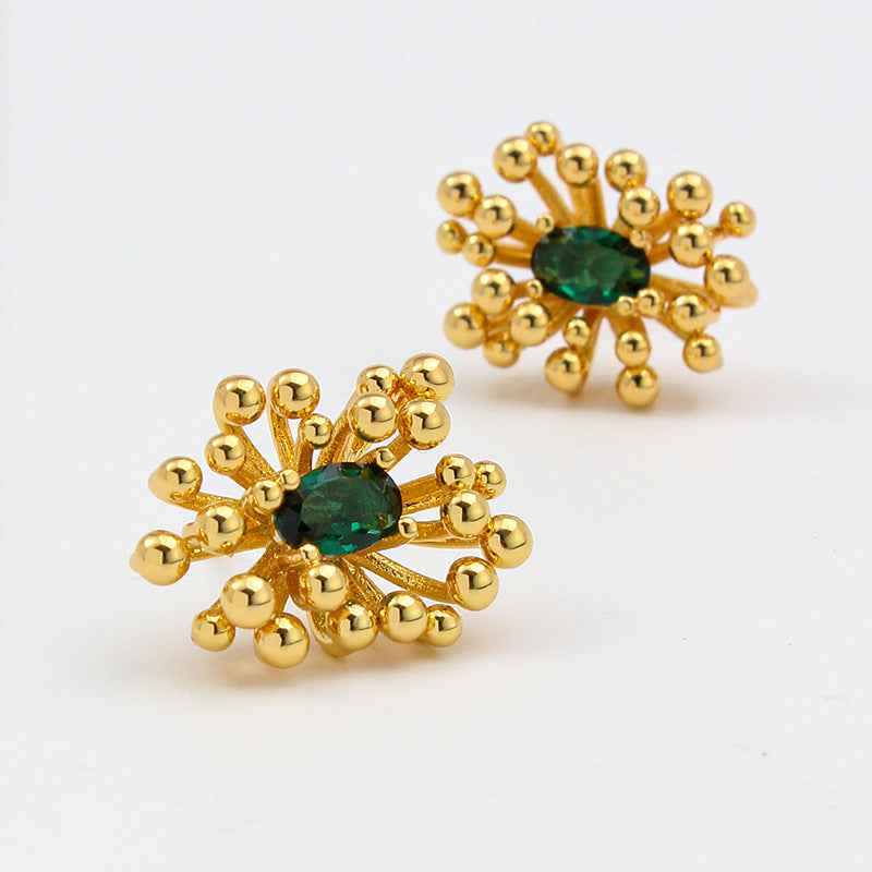 Elegant Mimosa Zircon Stud Earrings - Crystalory