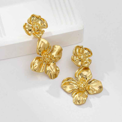 Vintage Floral Statement Earrings - Crystalory