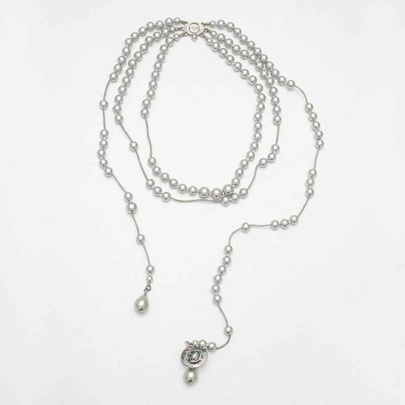 Multi-Layer Pearl Saturn Necklace for Women - Crystalory