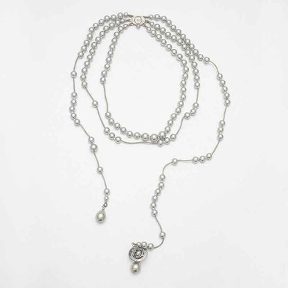 Multi-Layer Pearl Saturn Necklace for Women - Crystalory