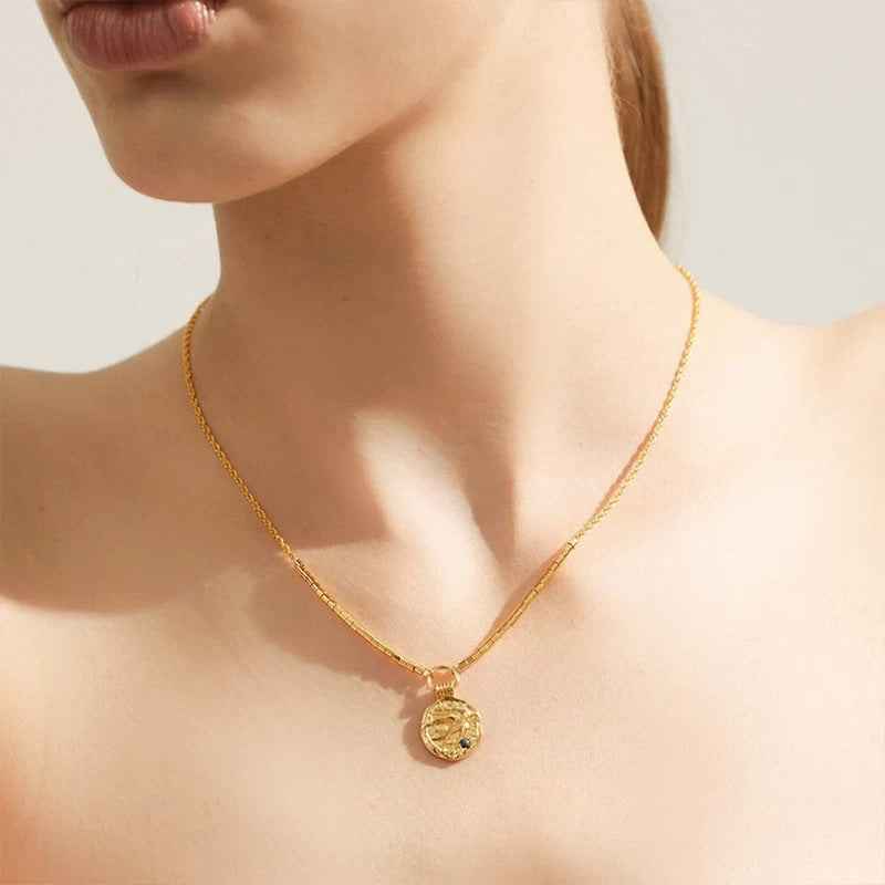 Gold Bird Coin Necklace - Crystalory