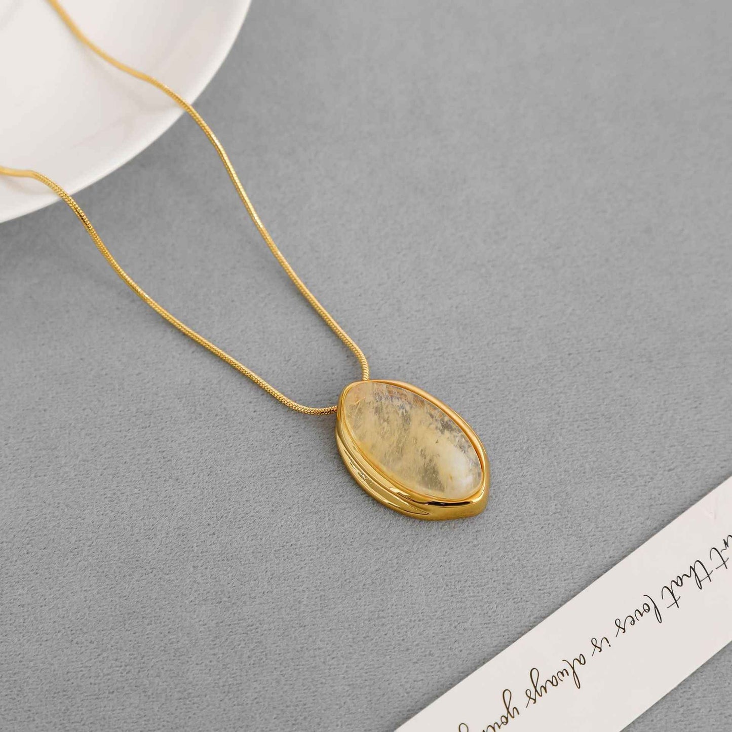 Citrine Crystal Pendant Necklace - Crystalory