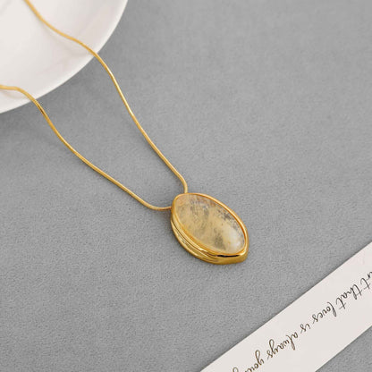 Citrine Crystal Pendant Necklace - Crystalory