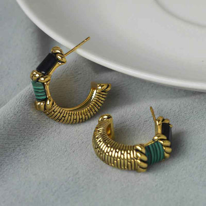 Emerald Hoop Earrings - Crystalory